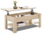 Lift Top Coffee Table with Storage, Coffee Table for Living Room, Wooden Coffee Table, Large Hidden Storage Rectangular Lift-Top with 1 Shelf Sofa End Tea Table Oak 120x60x(49.5-62.5) H cm
