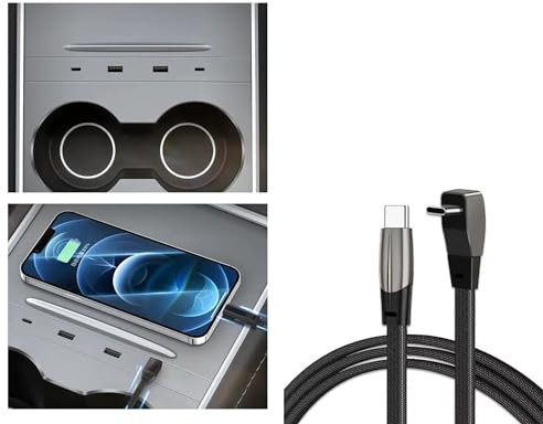 Manori Market Car Charger Multiport USB Adaptable for Tesla Model 3/Y (2021-2023), USB Hub for Central Console, Tesla Accessories, Model 3 Model Y (USB iPhone)