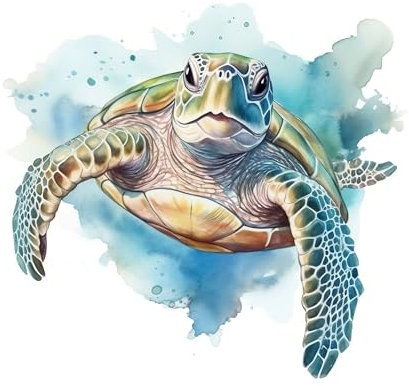 GRAZDesign Wandtattoo Schildkröte Badezimmer Aufkleber, Wandsticker Nordsee | Wandaufkleber Bad, Tür, Fliesenaufkleber - 57x50cm