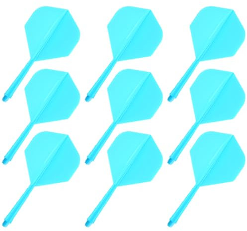 YIEUR 9 Stück Dart Flights mit Schäfte stabil blau, 75mm Kunststoff Standard Dart Zubehör für Darts Dartpfeil Spiel(blau)