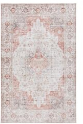 SAFAVIEH Traditionell Teppich für Ideal für stark frequentierte Bereiche - Tucson Collection, Kurzer Flor, Hellgrau und Rost, 180 X 76 cm