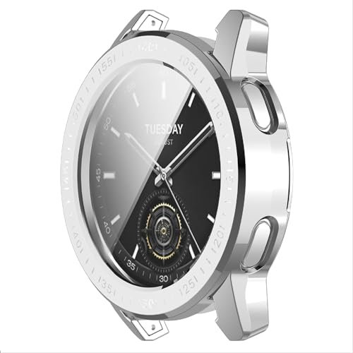 GIOPUEY [2 Pack Funda para Xiaomi Watch S3, TPU morbido, Resistente agli urti, Xiaomi Watch S3 Case - Silver+Silver