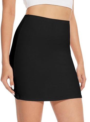 MELLIEX Jupon sous Robe Femme, Jupe Lingerie sous-vêtement Invisible Demi-Jupe Court Elastique Petticoat