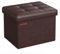 SONGMICS Storage Ottoman, Foldable Small Ottoman Foot Rest, 31 x 41 x 31 cm Foot Stool, Cube Ottoman with Storage, Load up to 130 kg, for Living Room, Bedroom, Entryway, Chestnut Brown LSF100K52