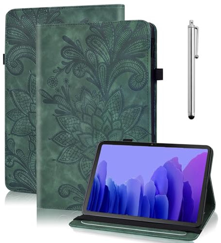 TUOLISG Hülle für Fire HD 10 2019/2018/2017/2016, Slim PU Leder Case Etui kompatibel für Amazon Fire HD 10 Tablet (9. Gen 2019 & 7. Gen 2017) mit Smart Auto Schlaf Wach -Grün
