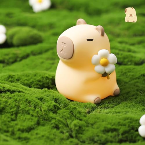 Danolt Nachtlicht Kinder, Silikon Nachtlicht Dimmbar mit Timer, Nachtlichter Schlummerleuchten für Kinder (Capybara B)