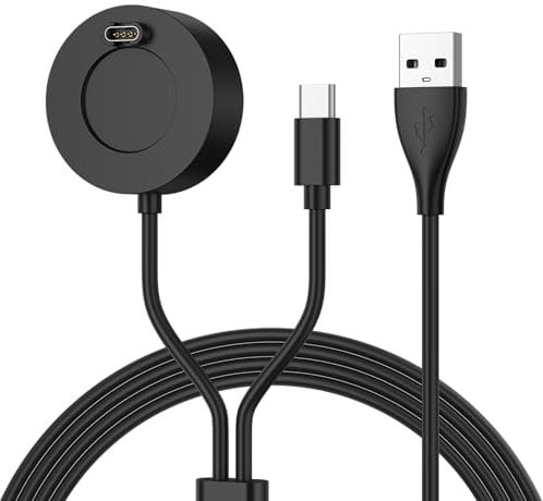 2 in 1 Dock Charger Cable Compatible with Garmin Forerunner 255/55/245 Music/Forerunner 945/935/245/245M/45/45,100cm USB A Charging Cable Replacement for Garmin Venu 3S and USB C for Andiod Phone(1)