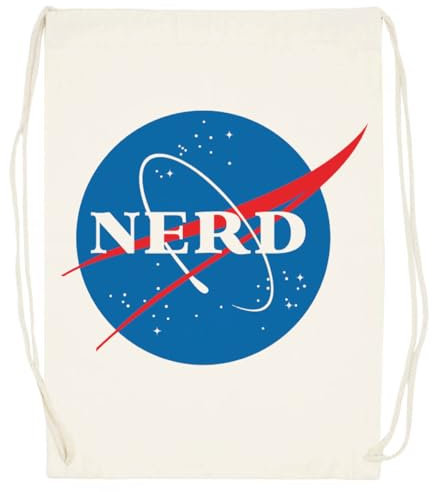 Udaytee Nerd Nasa Geek Space Baumwoll-Beige-Trainingstasche, Turnbeutel