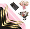 20 Blatt Wasserfeste Blumenpapier Flower Bouquet Wrapping Paper Blumenstrauß Verpackungspapier Floral Geschenkpapier Blumen Papier Wasserfestes Blumenpapier mit Goldenem Rand, 2 Farben (58 x 58 cm)