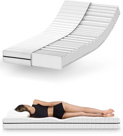 Mister Sandman Matratze 100x200 cm, Höhe 18 cm Härtegrad H3 & H2 Kaltschaummatratze, Orthopädische 7 Liegezonen Bequeme Rollmatratze für alle Schlafpositionen mit Matratzenbezug Waschbar