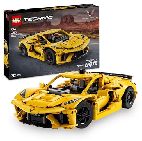 LEGO Technic Chevrolet Corvette Stingray - Modello di Auto da Corsa da Costruire, Giochi per Bambini e Bambine da 9 Anni in su Fan delle Macchine Giocattolo e dei Veicoli Sportivi con Funzioni 42205