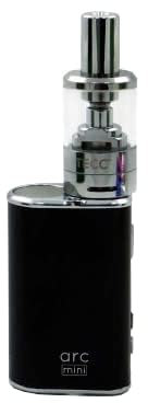 Arc Mini Kit For Tecc Pods, Fixed Airflow, LED Screen, Vape While Charging, TVDC, 2ml Cartridge No Nicotine (Black)