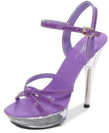 Blissbuilt High Heels Sexy Stiletto Kreuz Sandalen mit Knöchelriemen und Offenem Zehenbereich Party Hochzeitsschuhe 13cm,Laufsteg Pole Dance Sandalen Pumps Schuhe,für die Homecoming-Abendparty