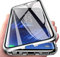 Hülle für Samsung Galaxy A56 5G,Magnetische Adsorption+Metallrahmen Flip Handyhülle,Transparent Gehärtetes Glas Vorne und Hinten Cover mit 360 Grad Full Body Schutz Handyhülle Cover—Silber