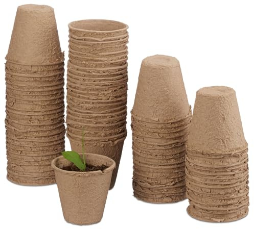 Quickdraw 18 x Fibre Plant Pots – Biodegradable Organic Compostable Seedling Starter Pot – Eco-Friendly Sustainable Gardening Seed Growing H6cm x D6.5cm