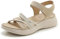 Meik Mangni Sandales Femme Sport Sandales de Randonnée été Plateforme Bout Ouvert Confortables Beige 36 EU