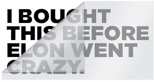 I BOUGHT THIS BEFORE ELON WENT CRAZY, 6 Sheets Tesla Sticker Elon Musk for Windows or Bumpers, Tesla Sticker 11.5 x 5.5 cm, Tesla Sticker Made of Vinyl, Weatherproof and Durable (Black)