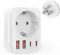 Reiseadapter USA Adaptador, 5 en 1 Adaptador USA Español Enchufe, 2 USB+2 Tipo C (3,4 A), 1 AC, Toma de Corriente USA, Canadá, Tailandia, México