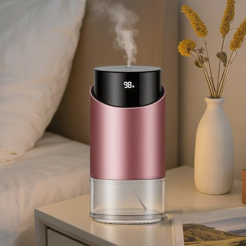 Waterless Essential Oil Diffuser Aromatherapy Scent Diffusers for Home Large Room, Bedroom, Car, Office, Desk, Battery Operated Mini Portable Air Freshener, 3 Countdown Timers & 3 Mist Levels