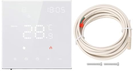 Smart Home Digital Thermostat Touch White Color for Office Home 100 to 250Vac (WHITE)