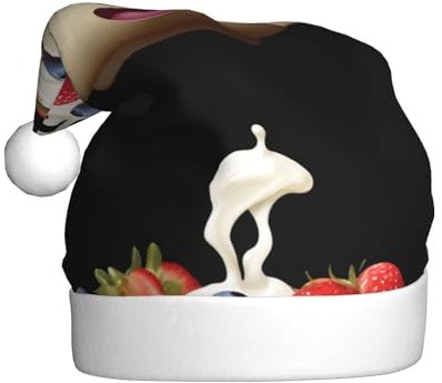 Adult plush Christmas hat HJFCZH cartoon yogurt bowl Prints soft and comfortable for parties dances Halloween
