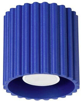 Licht-Erlebnisse Deckenstrahler GU10 Marineblau Aluminium rund Ø10 cm Schlafzimmer Küche minimalistisch Deckenlampe Modern klein Aufbau Deckenspot Wohnzimmer