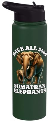 Save The Sumatran Elephant Stainless Steel Insulated Water Bottle