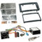 Einbauset: Autoradio Doppel 2-DIN Blende Radioblende schwarz + Quadlock CAN-Bus Interface Fakra Antennenadapter für VW Volkswagen Touareg (7L) 01/03-10 T5 Multivan Caravelle Transporter bis 09/09