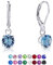 DTPSilver - Damen Klappbügel Ohrringe 925 Sterling Silber mit Kristallen von Swarovski® Elements 6 mm Runde - Farbe : Aquamarin