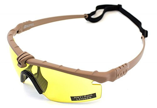 Nuprol Battle Pro Eye Protective Airsoft Glasses; Tan; Standard Type; Yellow