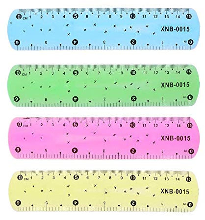 Aeromdale Soft Flexible Lineale, 15cm 4 Stück Flexibles Lineal Weiches Biegbares Lineal für das Schulbüro Bürogegenstände vorhanden
