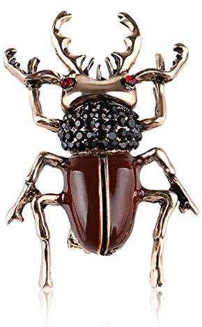 YAZILIND Insect Bee Broschen für Frauen Green Insect Beetle Brosche Männer Anzug Kleid Pin und Broschen Käfer