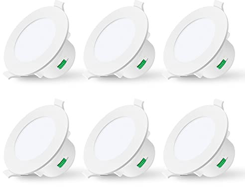 ALUSSO LED Einbaustrahler 230V Dimmbar 10W LED Spots Flach, 3CCT Warmweiß 3000K Neutralweiß 4000K Kaltweiß 5700K IP44 Einbauleuchten für Badezimmer Küche Wohnzimmer, Weiss, 6er Set