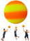 ARVOV PVC Bouncy Kickball, Regenbogen Ball, Kinder Spielball, Wasserball Fußball, Strandball für Indoor Outdoor 8,5-Zoll (Orange und Gelb)