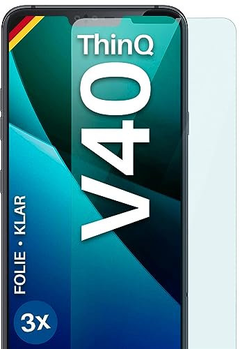 moex FlexProtect Schutzfolie für LG V40 ThinQ Displayschutz Folie Ultra-klar HD 0,2 mm kompatibel mit jeder Hülle, Anbringen ohne Blasen, Handyfolie Extra Kratzfest, 3 Stück