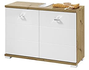 möbelando Waschbeckenunterschrank >Peter< in Artisan aus MDF - 80x57x31cm (BxHxT)