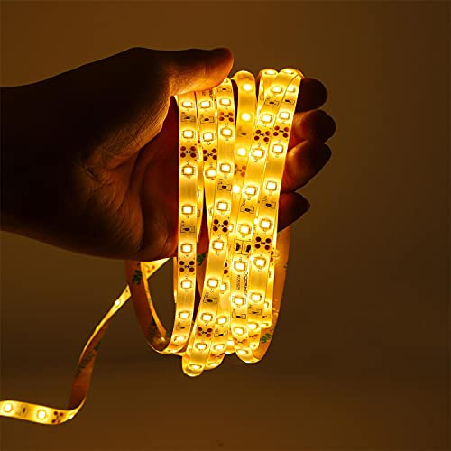 Aigostar LED Strip 5 m Warm White 3000 K 300 LEDs IP65 Protection DIY Flexible LED Strip Waterproof Self-Adhesive for Bedroom TV Kitchen Party Ceiling Cabinet Decoration