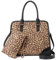 CLUCI Umhängetaschen für Frauen, veganes Leder, Geldbörsen, modische Tragetasche, Damenhandtaschen mit Clutch, 2 Stück, Leopardenmuster mit Schwarz,