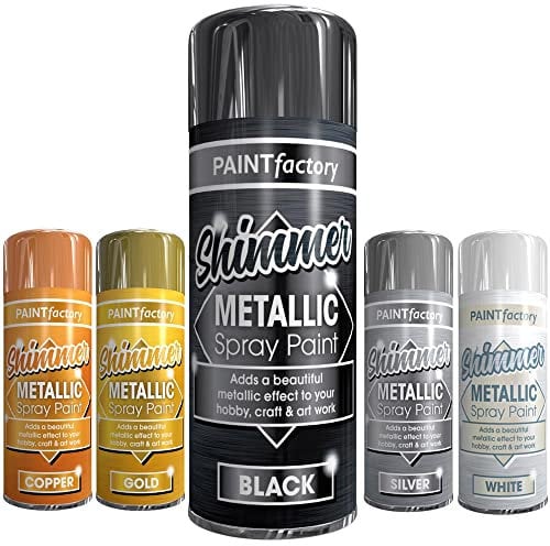 Classic Signature - 1 x Metallic Brilliant Black Spray Paint 200ml - Multi-Purpose Use, Spray for Metal and Wooden Furniture, Ornaments, Decorative Items and Much More for Interior & Exterior
