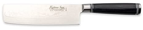 Katana Saya 18cm Nakiri Knife, 67-Layer VG-10 Damascus Stainless Steel, Pakkawood Handle,Silver