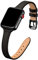 SUNFWR Kompatibel mit Apple Watch Armband 42mm 44mm 45mm 49mm,Echtes Ersatz Lederarmband,Schlank und Leicht Armband für die iwatch Serie Ultra/8/7/6/5/4/3/2/1,SE(Schwarz&Schwarz)