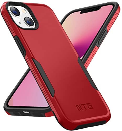 NTG compatible for iPhone 13 and iPhone 14 [2 Layer Structure][Military Grade Anti-Drop] Hard Slim iPhone 13 Phone Case,Shockproof Protective Phone Case for iPhone 14,Red
