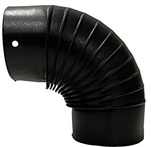 Ofenrohr Kaminrohr Rauchrohr Abgasrohr Durchmesser Ø 130 mm x 65cm / 90° Bogen Schwarz (130mm x 90°)