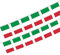 Ckexin Italienische Flaggen Italienische kleine Schnur Wimpel Banner zum Aufhängen von Flaggen Dekorationen