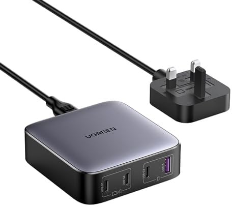 UGREEN USB C Charger Nexode 100W GaN 4 Ports Laptop Charger Plug Compatible with Macbook Pro/Air, HP Laptops, Dell, Asus, Lenovo Laptops, Matebook, iPhone 16/16 Pro/15, Galaxy S24/S23