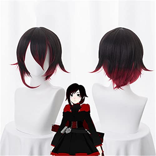 ydound Anime Coser Wig Fashion Anime RWBY Pendant Ruby Rose Short Cosplay Costume Women Men Synthetic Hair Halloween Party Wigs Kuzw025A (Size : KUZW025A)