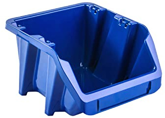 Stapelboxen Set - 10 Stück Stapelbox 210 x 200 x 135 mm - Sichtbox Sichtlagerboxen Lagerbox, Blau