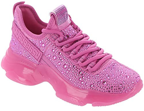 Steve Madden Damen Maxima Sneaker, Pink Rhinestone, 39 EU