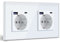 BSEED Enchufe de Pared con USB C 20W,Blanco Schuko Enchufe con Cargador Rápido USB Tipo C,2 Gang Toma de Corriente con 2xCargadores USB y Typ C,Enchufe Integrado Adecuado