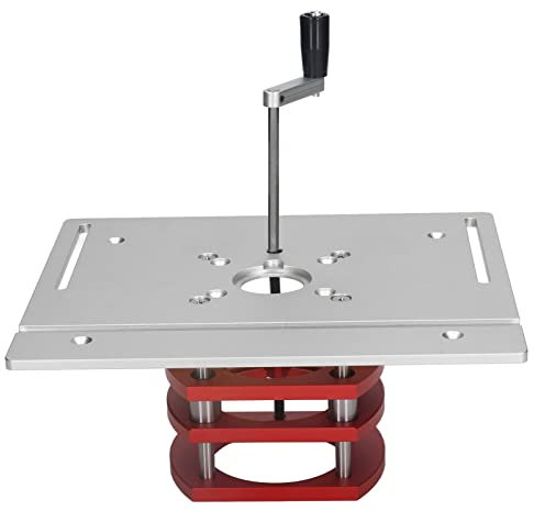 Router Lift Table Manual Lifting System Height Router Table Saw Insert Base Plate for Woodworking DIY Adjustable (Silver)